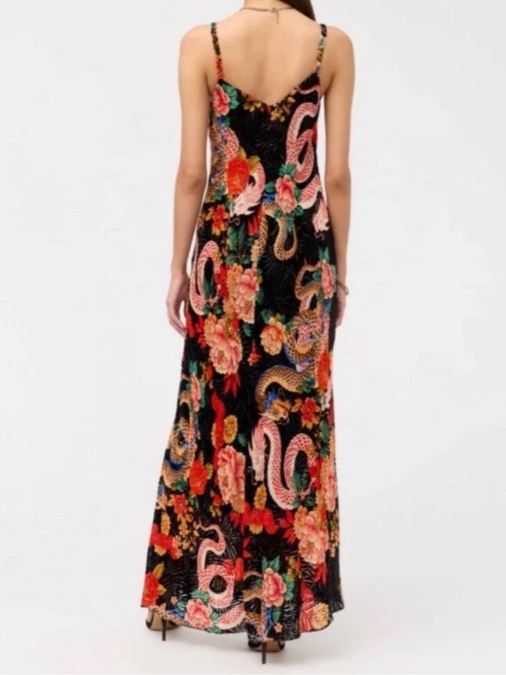 Johnny Was Small Kanako-Levi Bias Cut Burnout Maxi Dress NWT $400 Dragon Floral - Picture 4 of 13